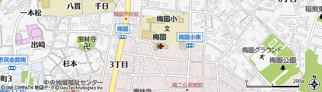 岡崎市役所幼稚園　梅園幼稚園周辺の地図