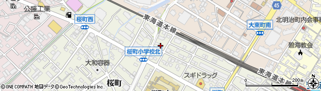 愛知県安城市桜町6周辺の地図