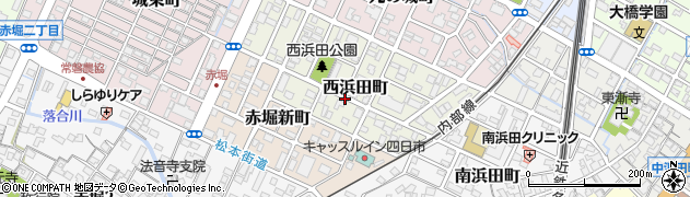 三重県四日市市西浜田町周辺の地図