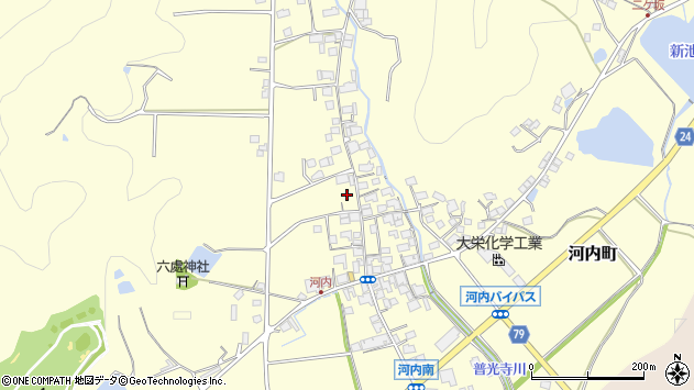 〒675-2421 兵庫県加西市河内町の地図
