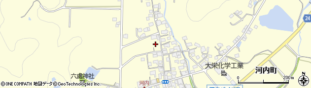 兵庫県加西市河内町周辺の地図