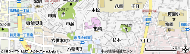 愛知県岡崎市六供町（出崎）周辺の地図