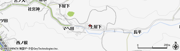 愛知県岡崎市小呂町（上屋下）周辺の地図