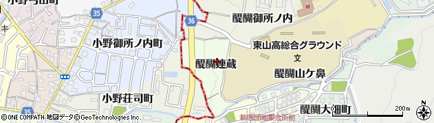 京都府京都市伏見区醍醐連蔵周辺の地図