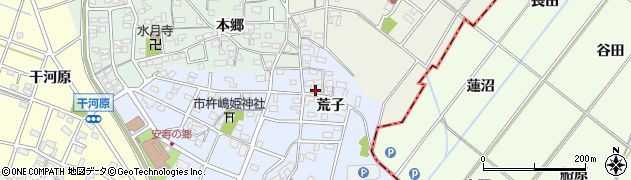 愛知県安城市別郷町（荒子）周辺の地図