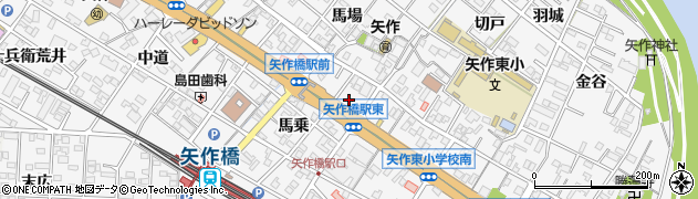愛知県岡崎市矢作町（馬乗）周辺の地図