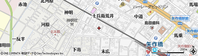 愛知県岡崎市矢作町（末広）周辺の地図