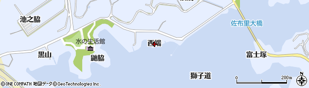 愛知県知多市佐布里（西端）周辺の地図