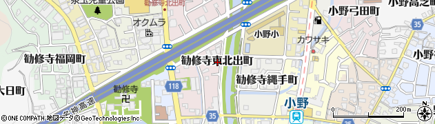 京都府京都市山科区勧修寺東北出町周辺の地図