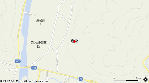 〒718-0012 岡山県新見市唐松の地図