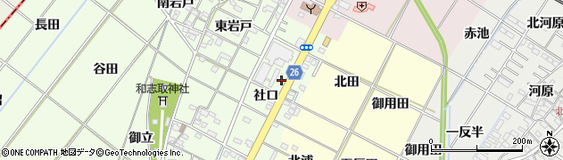 愛知県岡崎市西本郷町（社口）周辺の地図