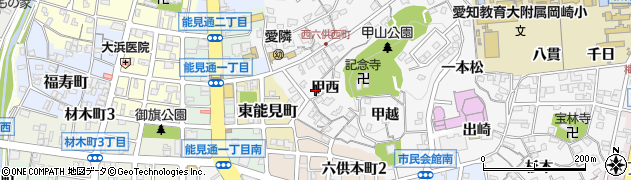 愛知県岡崎市六供町（甲西）周辺の地図