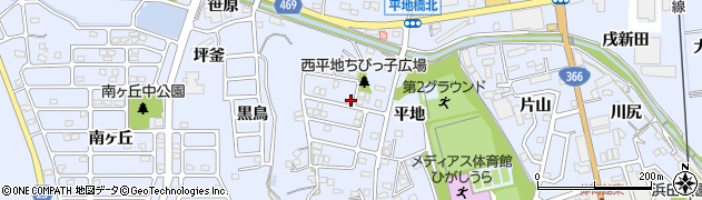 愛知県東浦町（知多郡）石浜（西平地）周辺の地図