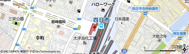 四日市駅周辺の地図