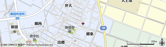 愛知県安城市新田町郷東75周辺の地図