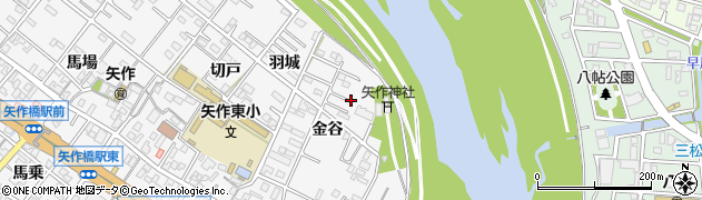 愛知県岡崎市矢作町（金谷）周辺の地図