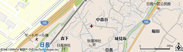 愛知県知多市日長中森谷90周辺の地図