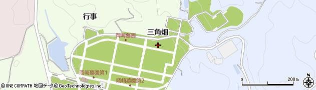 愛知県岡崎市板田町（三角畑）周辺の地図