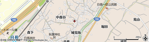 愛知県知多市日長中森谷25周辺の地図