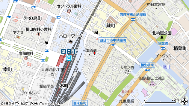 〒510-0044 三重県四日市市相生町の地図