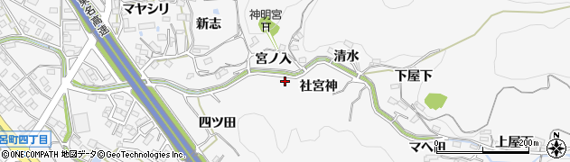 愛知県岡崎市小呂町（社宮神）周辺の地図