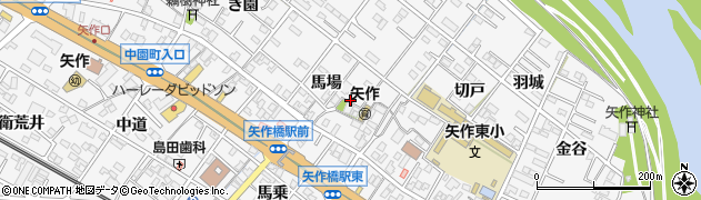 愛知県岡崎市矢作町（馬場）周辺の地図