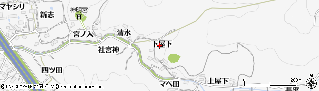愛知県岡崎市小呂町（下屋下）周辺の地図
