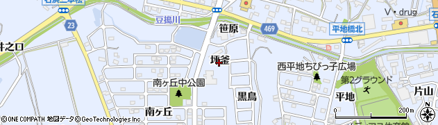 愛知県東浦町（知多郡）石浜（坪釜）周辺の地図