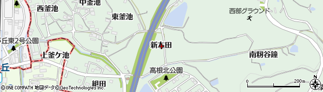 愛知県知多郡東浦町緒川新左田周辺の地図