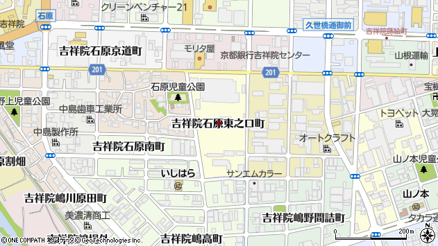 〒601-8361 京都府京都市南区吉祥院石原東之口町の地図