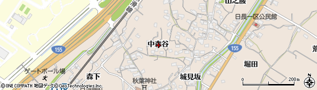 愛知県知多市日長中森谷周辺の地図