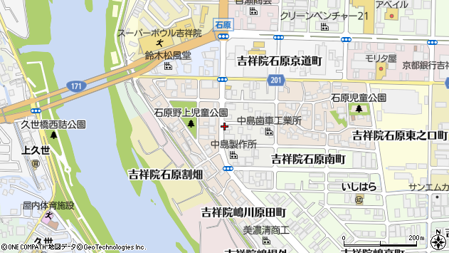 〒601-8366 京都府京都市南区吉祥院石原西町の地図