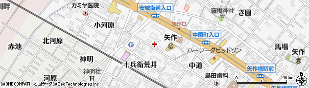 愛知県岡崎市矢作町西河原周辺の地図
