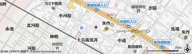 愛知県岡崎市矢作町（西河原）周辺の地図