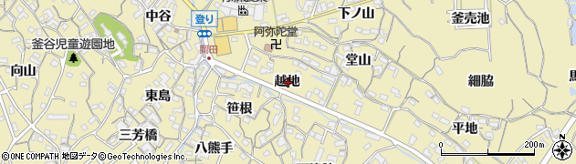 愛知県知多市岡田越地周辺の地図