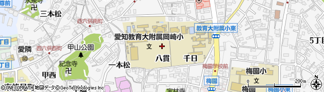愛知県岡崎市六供町（八貫）周辺の地図