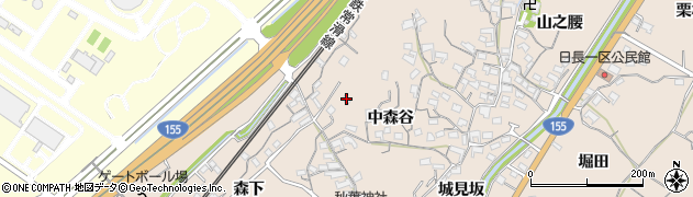 愛知県知多市日長中森谷103周辺の地図