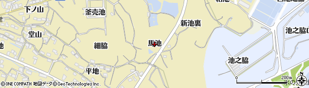 愛知県知多市岡田（馬池）周辺の地図