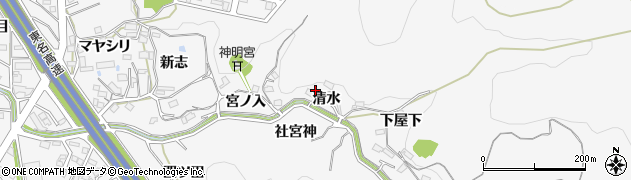 愛知県岡崎市小呂町（清水）周辺の地図