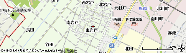 愛知県岡崎市西本郷町（東岩戸）周辺の地図