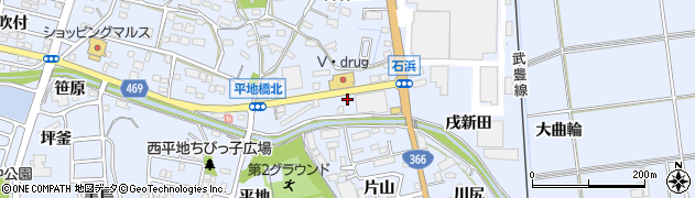愛知県知多郡東浦町石浜行田周辺の地図