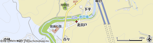 愛知県岡崎市岩戸町（北貝戸）周辺の地図