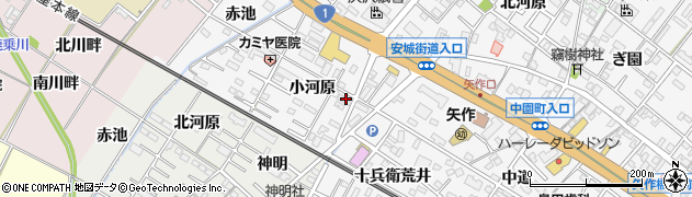愛知県岡崎市矢作町小河原周辺の地図