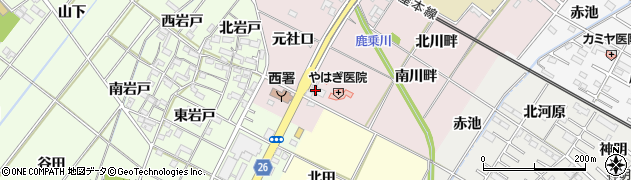 愛知県岡崎市暮戸町（南川畔）周辺の地図