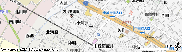 愛知県岡崎市矢作町（小河原）周辺の地図