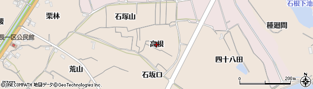 愛知県知多市日長（高根）周辺の地図