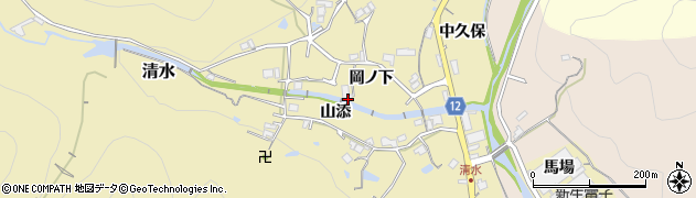 兵庫県川辺郡猪名川町清水岡ノ下周辺の地図