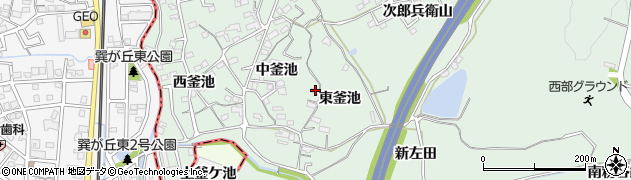愛知県知多郡東浦町緒川中釜池23周辺の地図