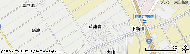 愛知県刈谷市半城土町（芦池裏）周辺の地図