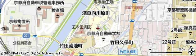 京都府京都市伏見区深草向川原町周辺の地図